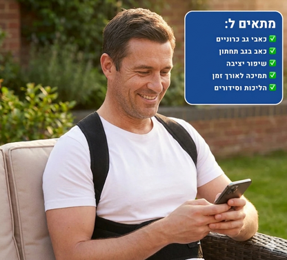 Novirix™: חגורת גב ארגונומית לתיקון יציבה כפופה והקלה מיידית על כאבים