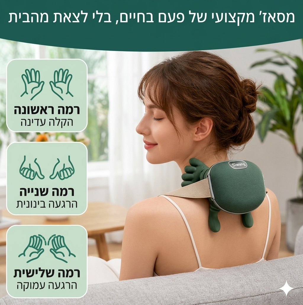 Novirix™ – מכשיר עיסוי חכם לצוואר.טיפול בכאב מהשימוש הראשון
