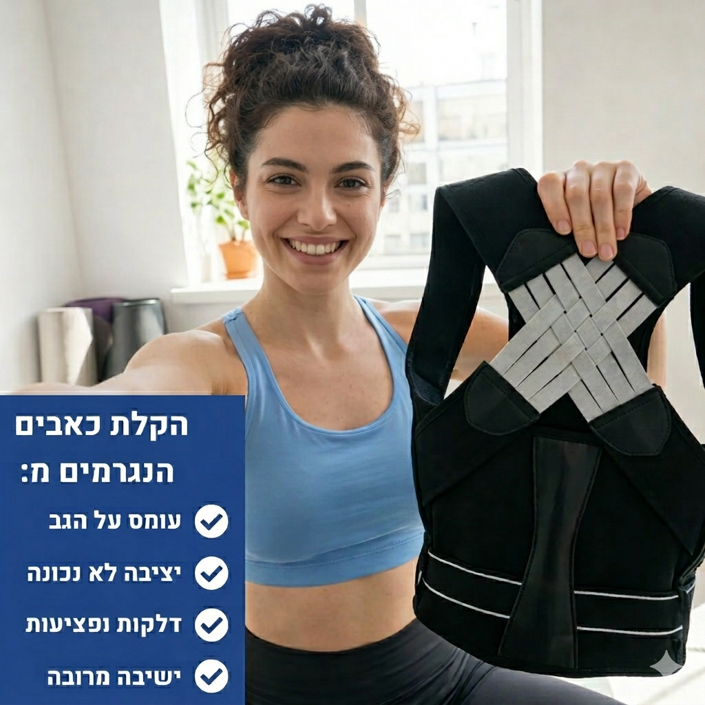 Novirix™: חגורת גב ארגונומית לתיקון יציבה כפופה והקלה מיידית על כאבים